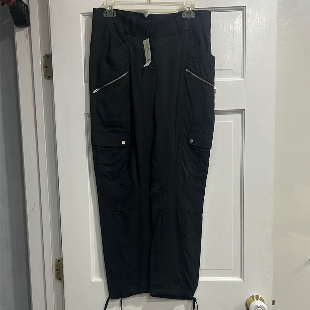 bebe Black Cargo Pants with Adjustable Cords